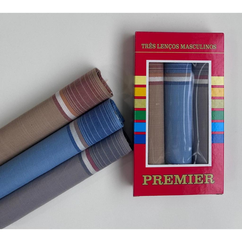 LENÇO DE BOLSO PREMIER PRESIDENTE  100% ALGODAO C
