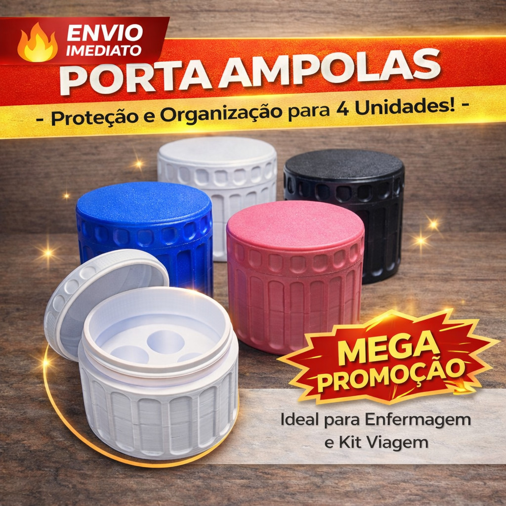 Organizador De Ampolas Estojo Porta 4 Unidades Cas
