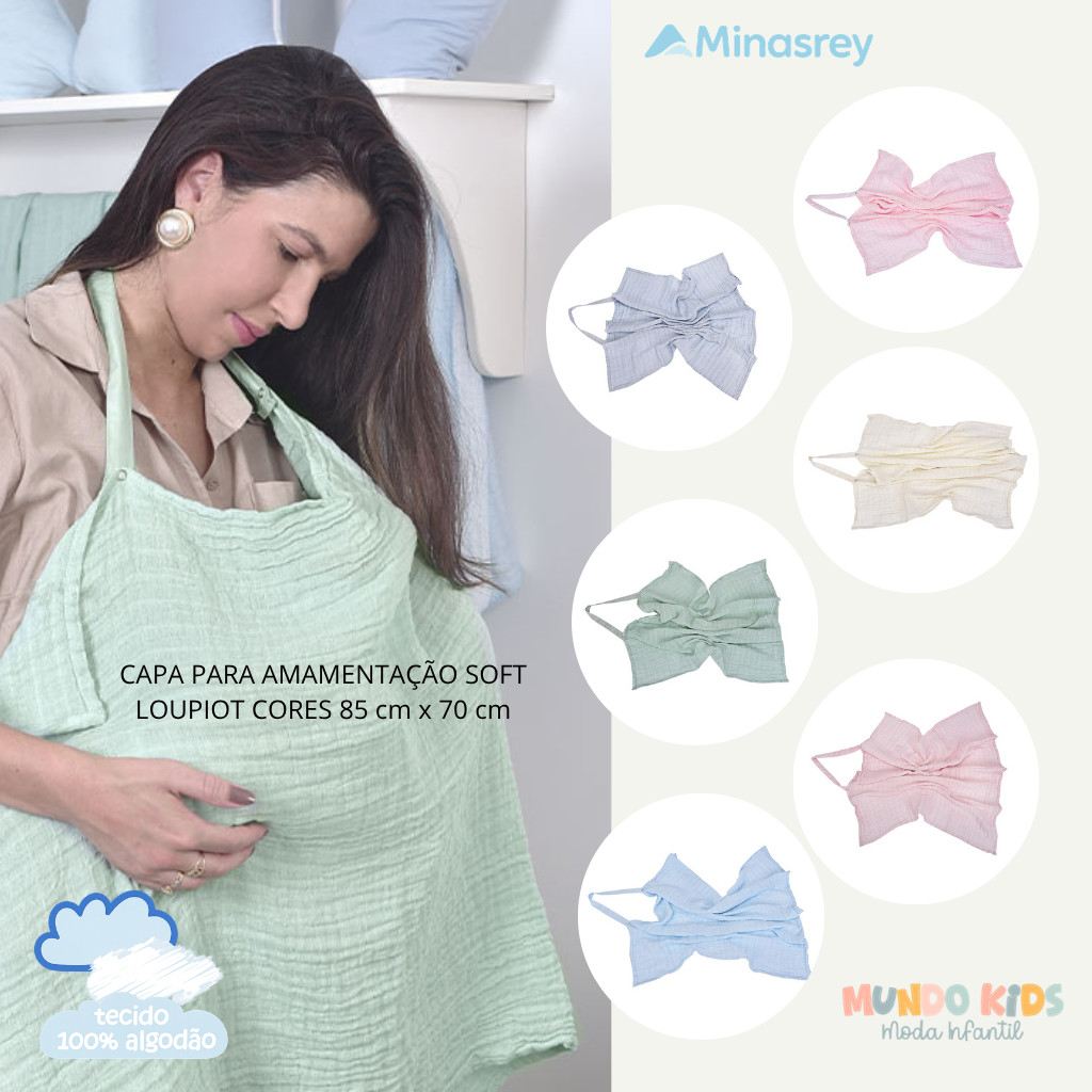 Capa de Amamentação Soft 100% Algodão Minasrey 