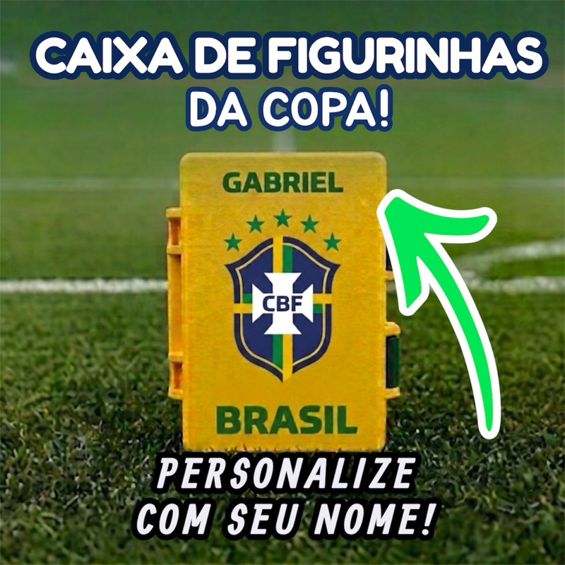 CAIXA PORTA FIGURINHAS ALBUM COPA DO MUNDO PERSONA