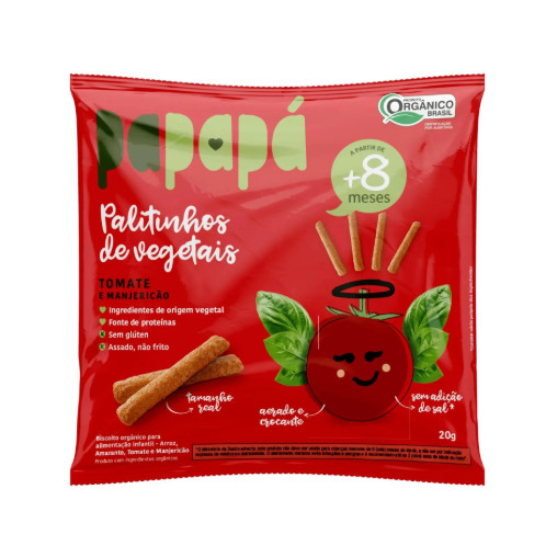 Palitinhos de Vegetais Tomate e Mangericão 20g