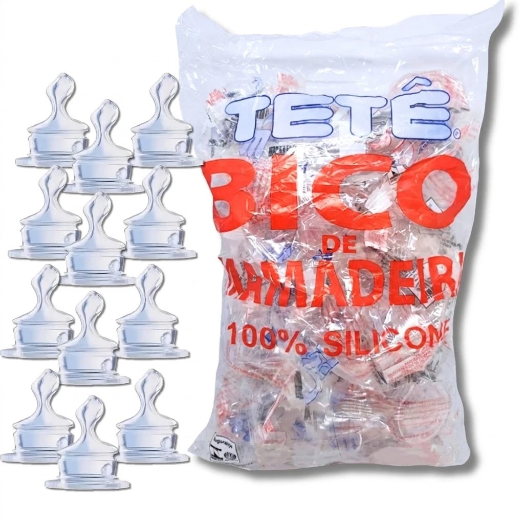 Kit Bico de Mamadeira Ortodontica 100% Silicone Te