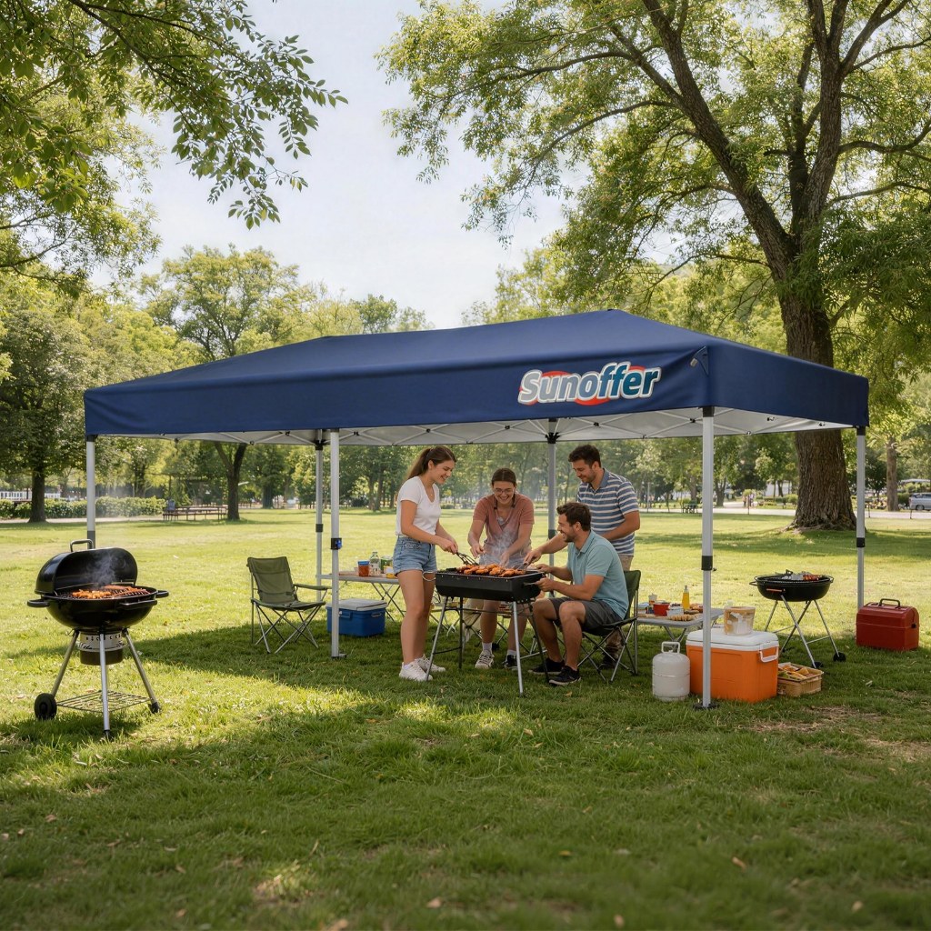 Sunoffer Tenda Sanfonada Gazebo 3*6m,reforçada E 