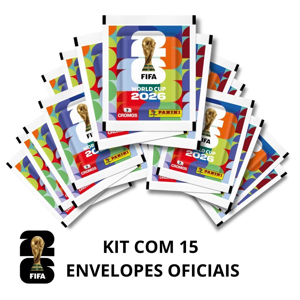 Kit 15 Envelopes Figurinhas Copa Do Mundo 2026 (10