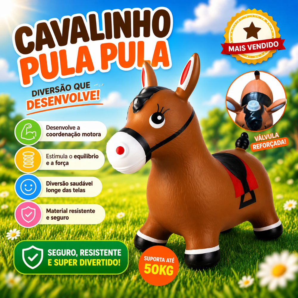 Cavalinho Upa Upa Musical Infantil Inflável Pula