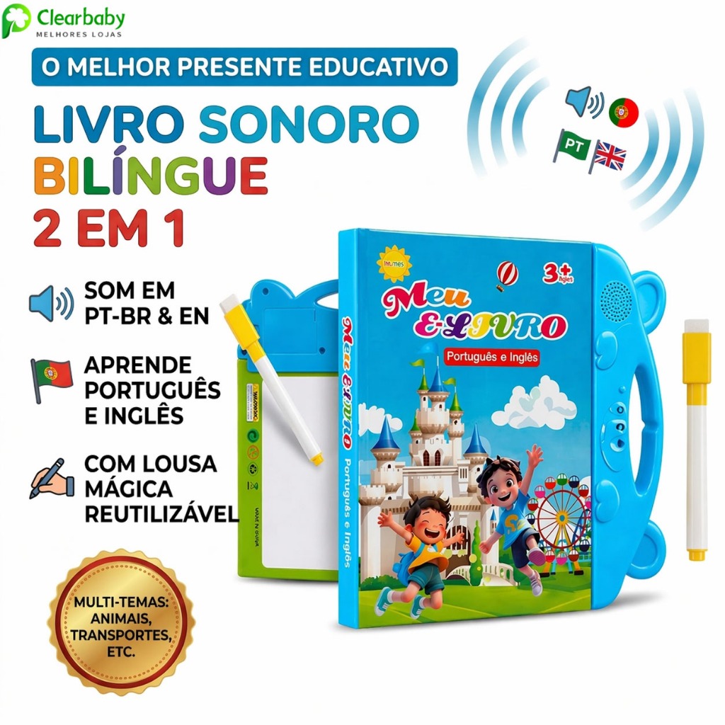 Livro Sonoro Interativo para Crianças Português 