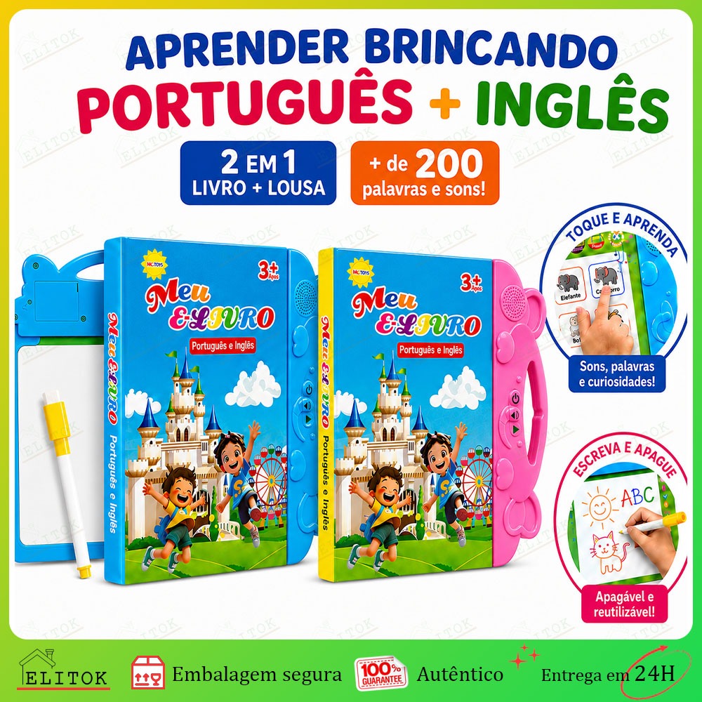 Livro Sonoro Interativo para Crianças Português 