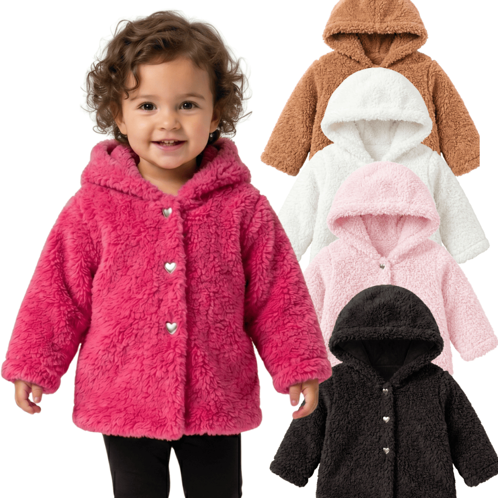 Casaco Bebê Infantil Feminino Teddy Peluciado com