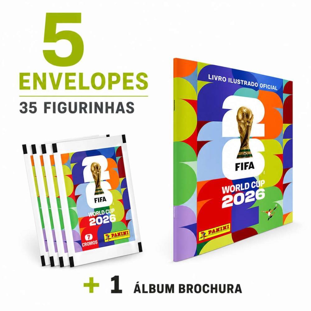 Kit Inicial Álbum Copa do Mundo 2026 + 5 Envelope