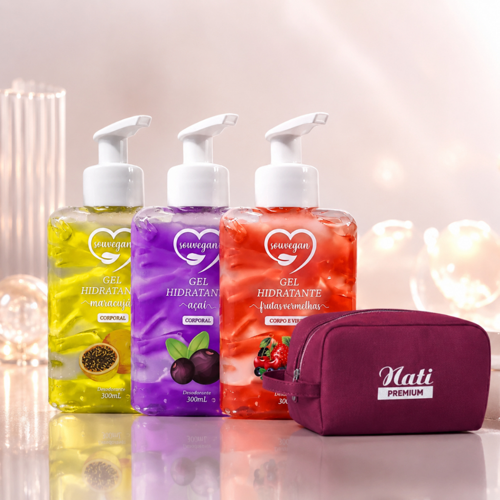 Kit 3 Gel Hidratante Corporal Sou Vegan 300ml Frut