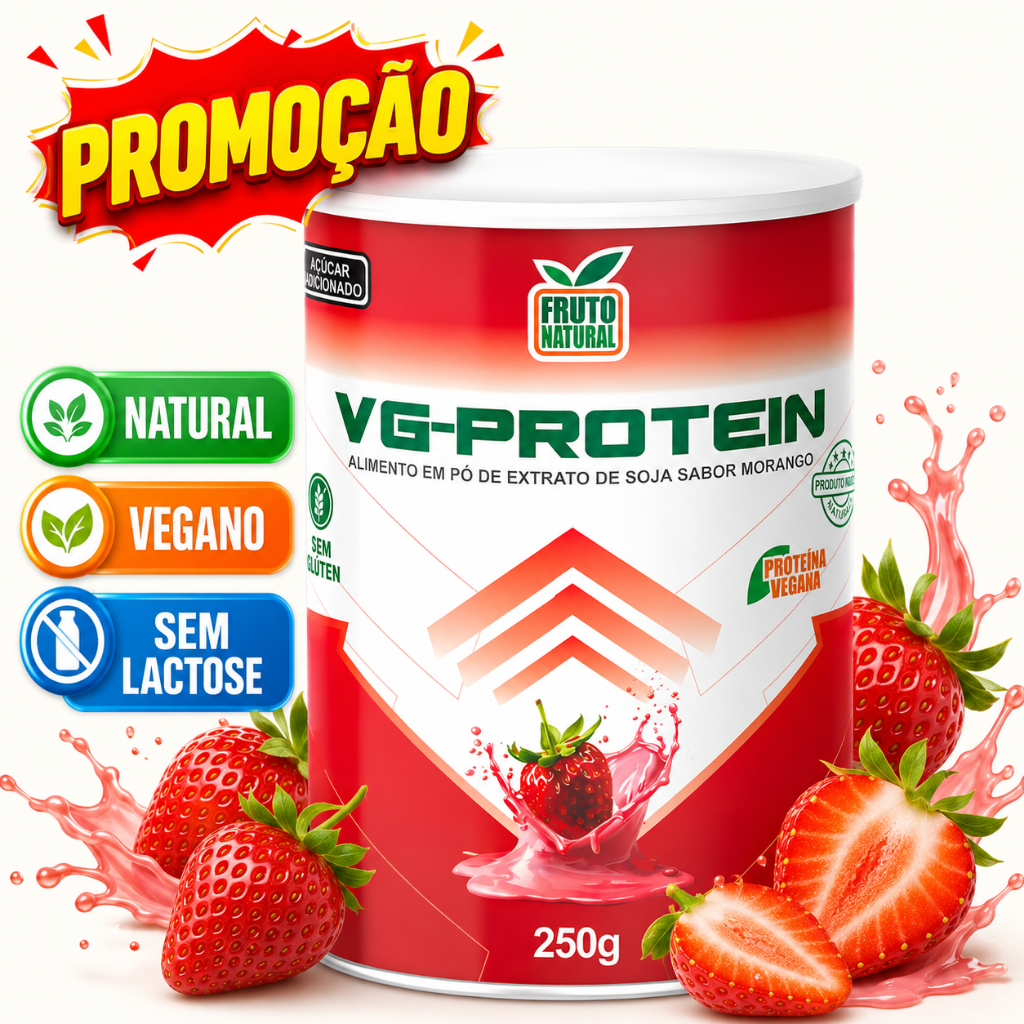 Whey Protein Vegano Morango Proteína Natural em P