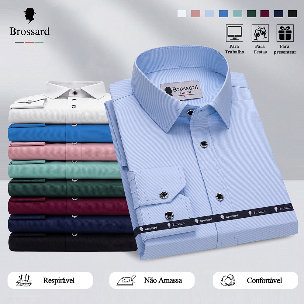 Camisa Social Masculina Manga Longa Não amassa Al