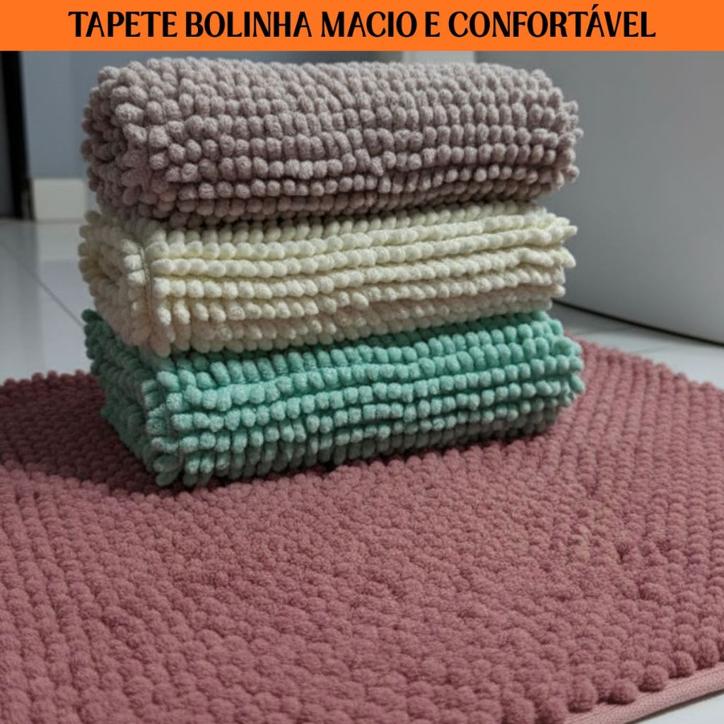 Tapete Bolinha Antiderrapante Microfibra Toque Sua