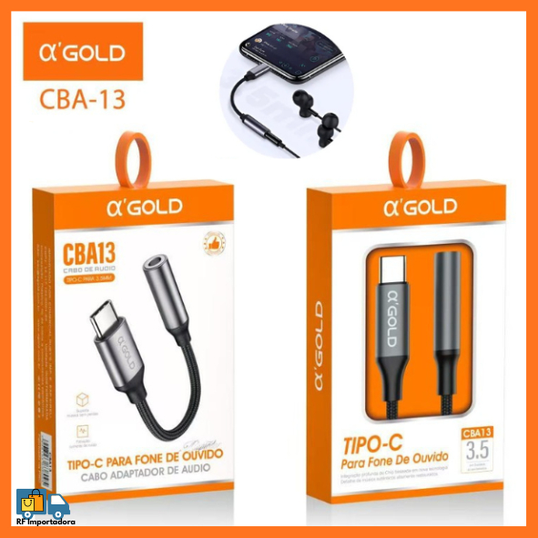 Cabo Adaptador De Fone De Ouvido Tipo-C/iPhone Par