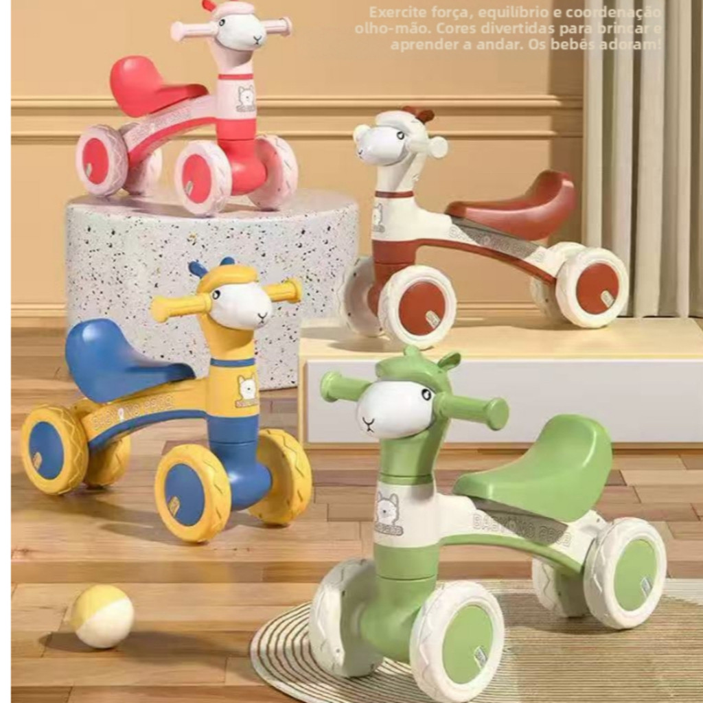 Motocicleta infantil de quatro rodas com luzes e m