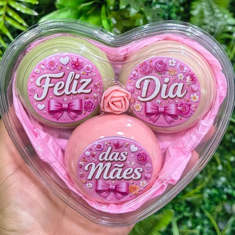 Coração Personalizado com 3 Sabonetes Natura  Le
