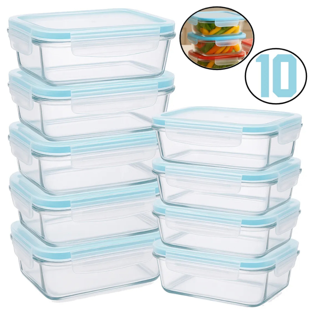 Potes 370ml Vidro Hermético Marmita Fitness Com T