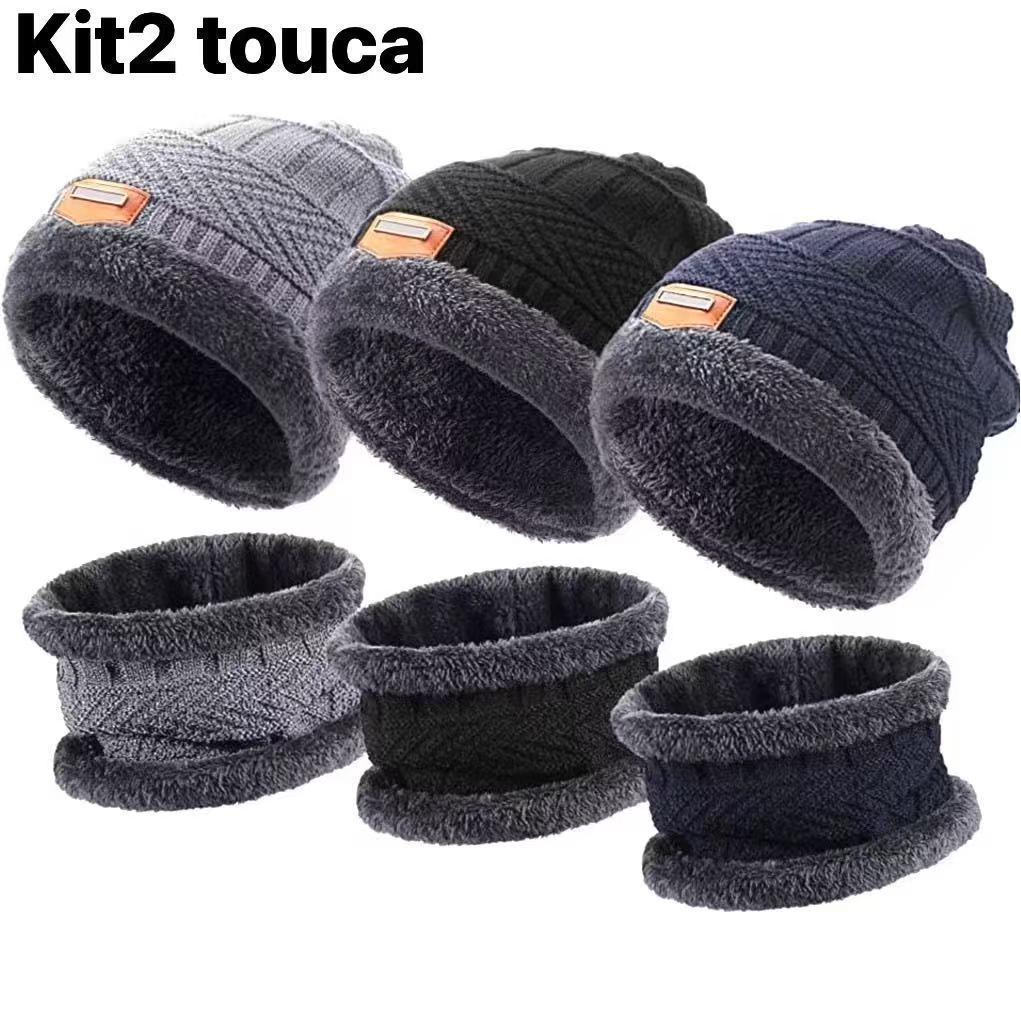 Kit Frio Touca Gorro + Cachecol Echarpe Masculino 