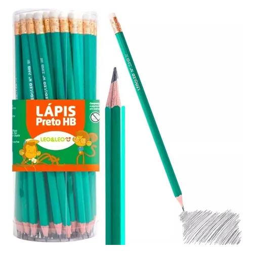 Lápis Preto com Borracha Kit de 10 a 72 Unidades 