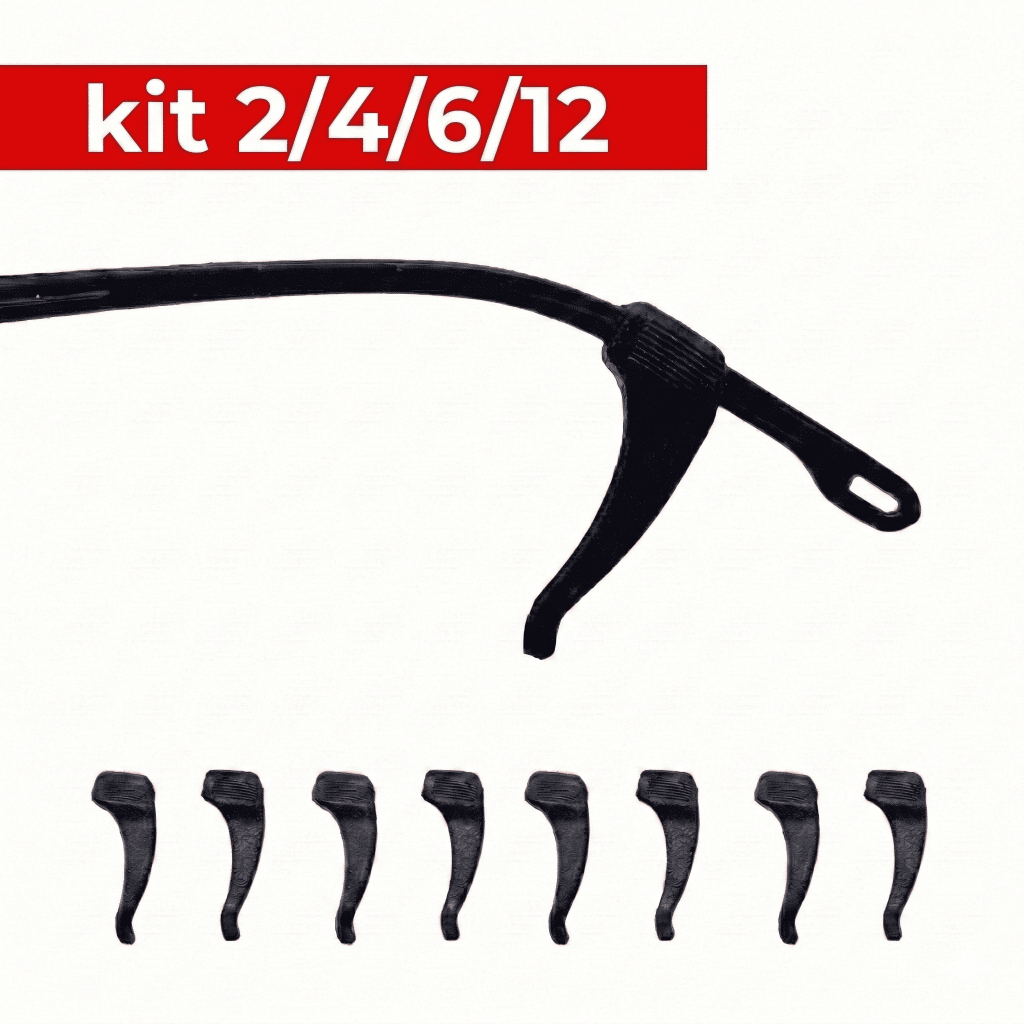 Kit 2/4/6/12 Pares Gancho Oculos Suporte Silicone 