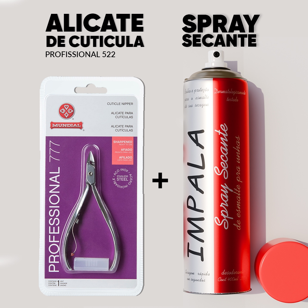 Spray Secante Esmalte + Alicate de Cuticula e Cort