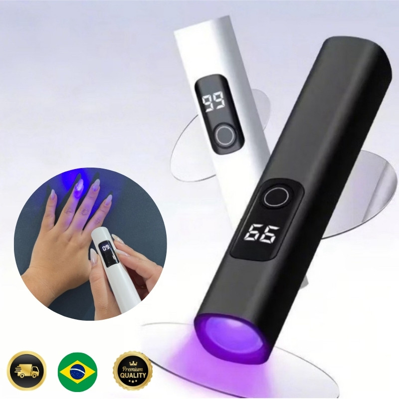 Mini Secador de Unhas Portátil LED/UV com Display
