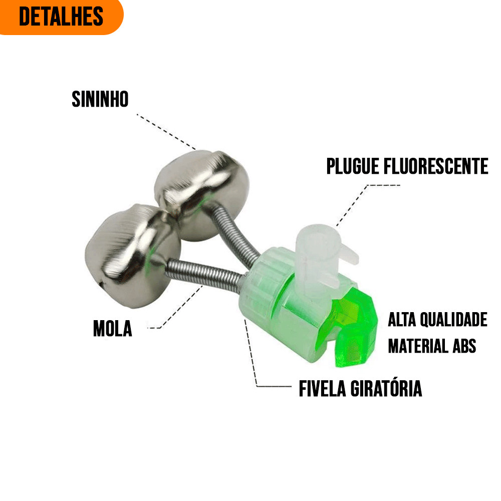 Kit 5 10 20 50 Un Sininho Duplo Alarme Para Vara P