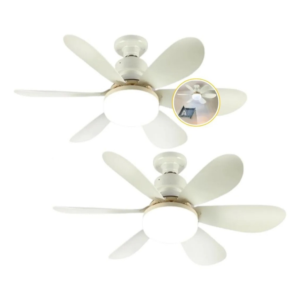 Kit 2 Ventiladores de teto Com Luz 3 em 1 com Cont