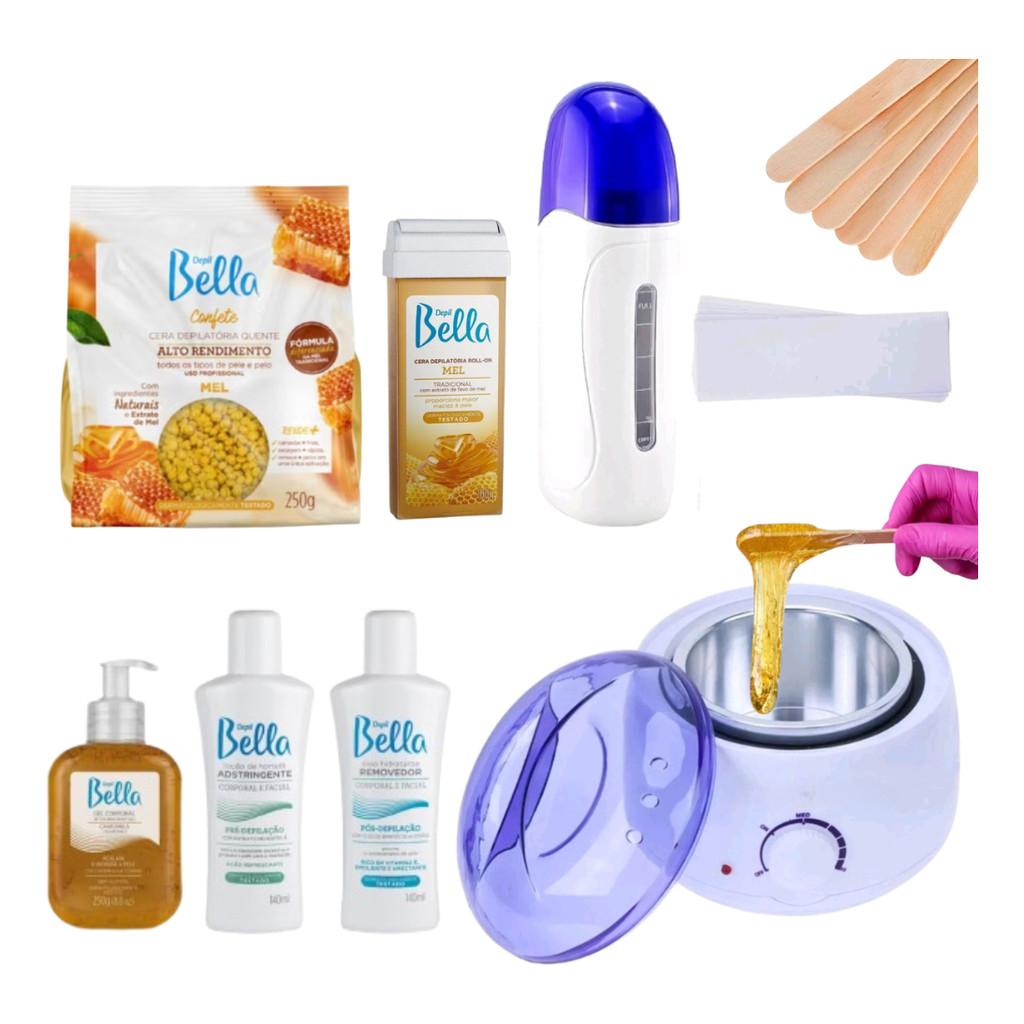 Kit Panela Aquecedora + Aquecedor Rollon + Cera De