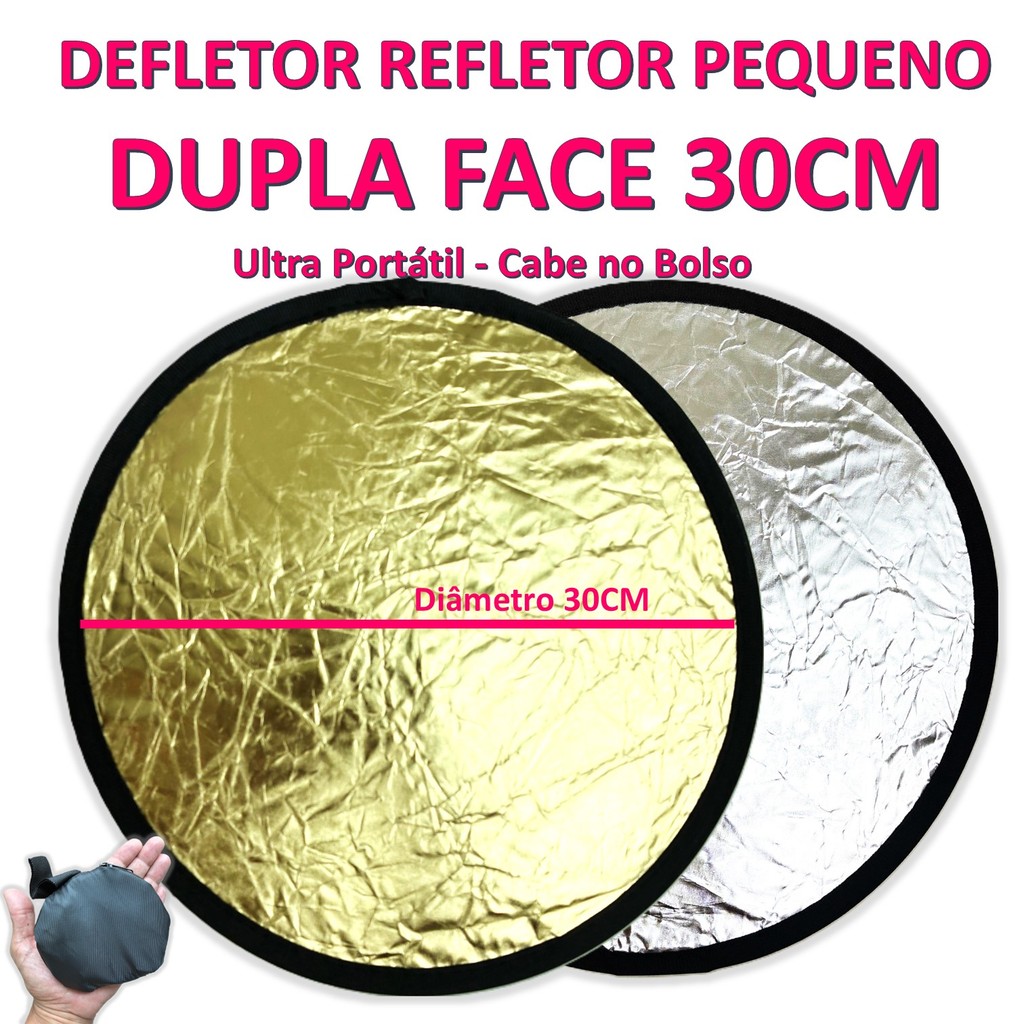 Defletor Refletor 30cm Dupla face Dourado e Prata 