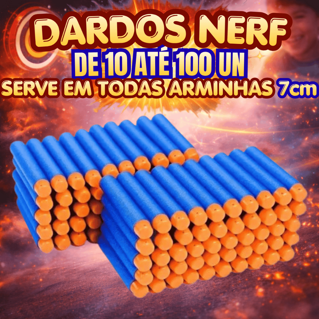 50/100 Dardos Para Nerf 7cm De Refil Balas De Brin