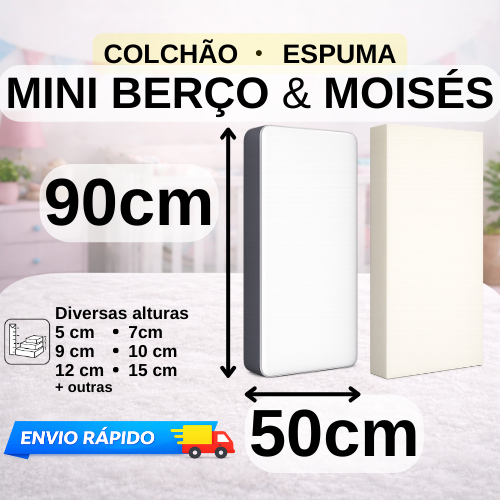 Colchão ou Espuma 90x50cm D18 Hipoalergênico par