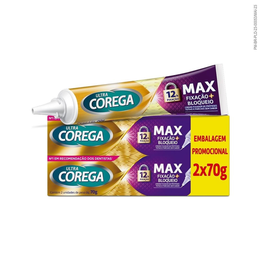 Kit Creme Fixador de Dentadura Corega Ultra Max Fi