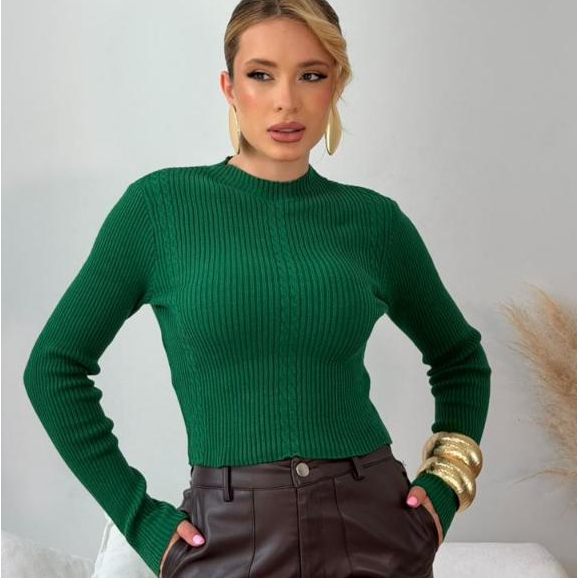 Blusa Feminina Estilosa Modal Turim Canelada Com T