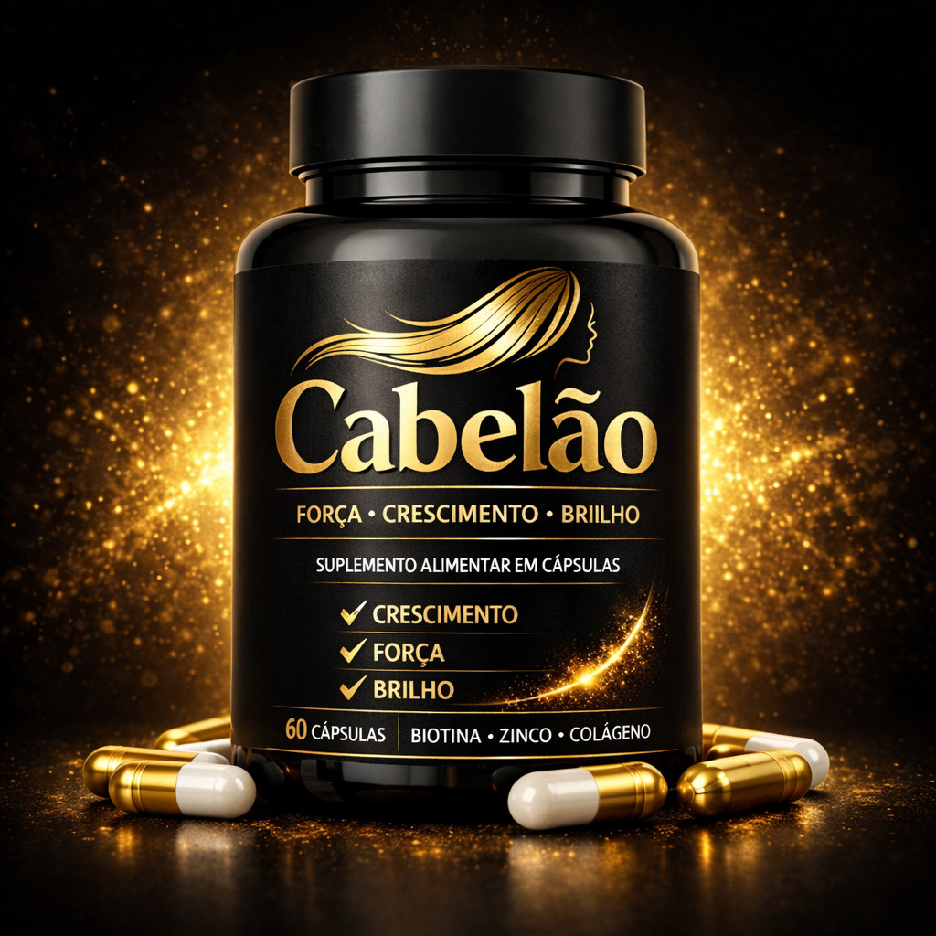 Cabelão Colágeno 60 Cápsulas Força e Brilho Ca