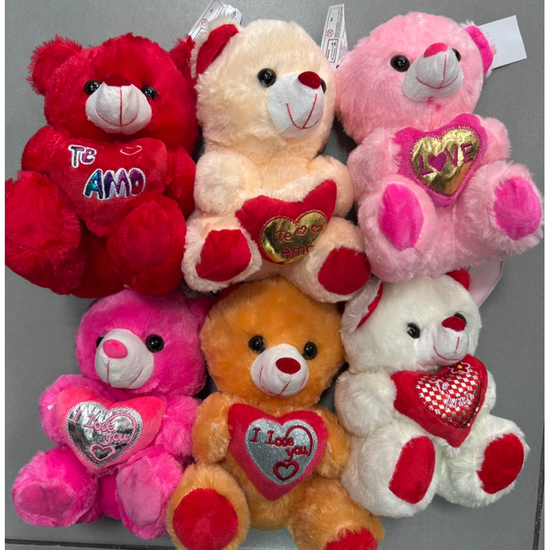 Kit c/ 3 Ursinhos 23cm  Pelúcia Macia com Coraç�