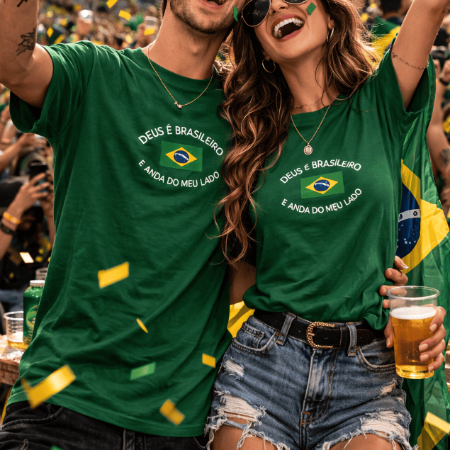 Kit Casal Conjunto Camisa Camiseta Brasil Copa Blu