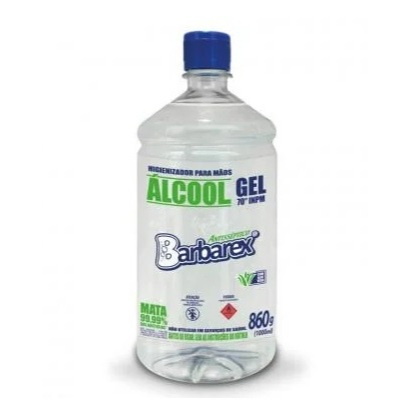 Álcool Gel 70. INPM Aloe Vera Barbarex 860g