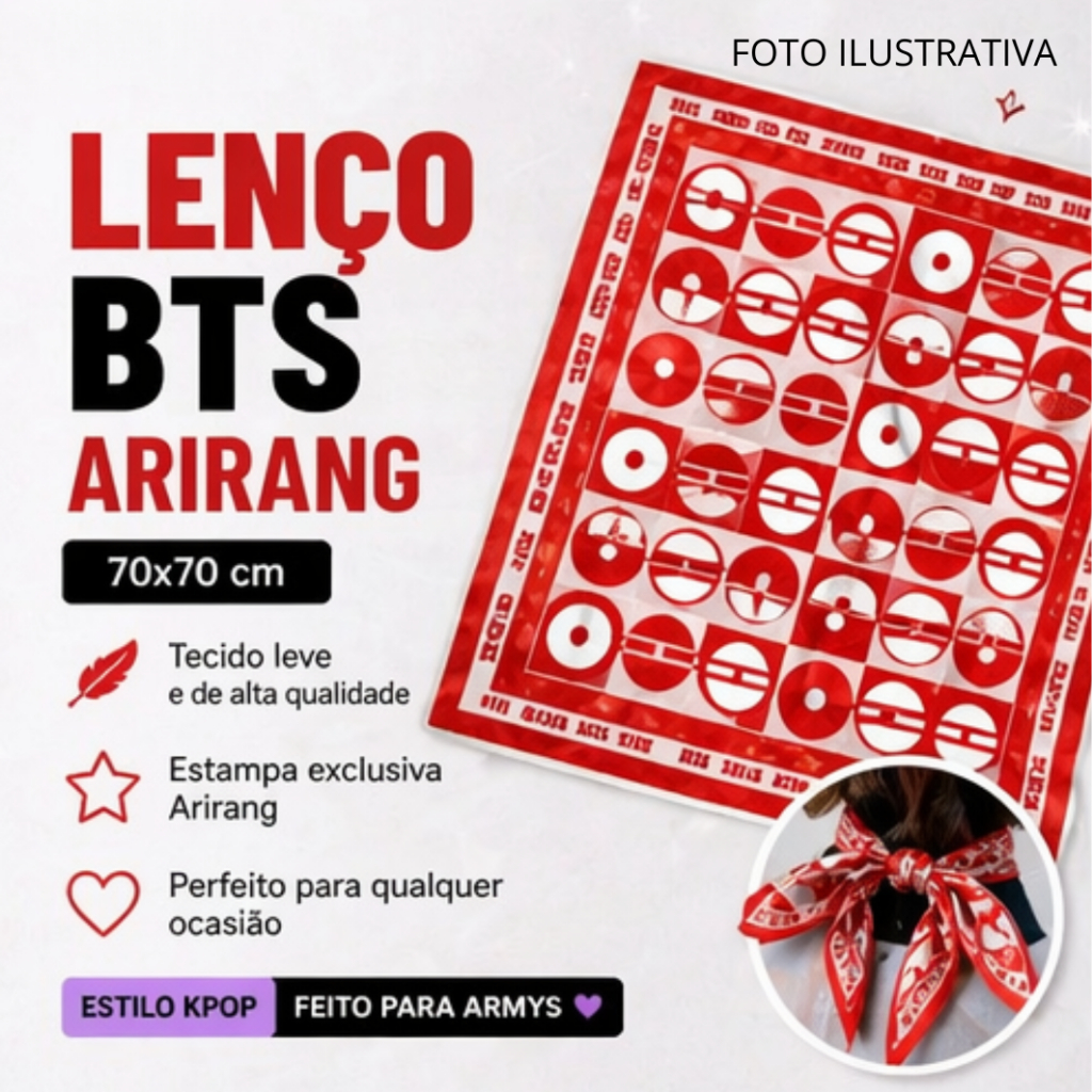 Lenço BTS Arirang | Acessório Show BTS Brasil 20