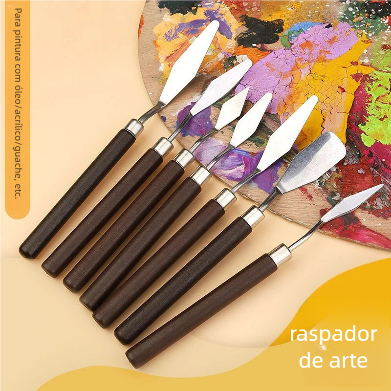 7 pcs Ferramentas de Arte para Pintura a Óleo 