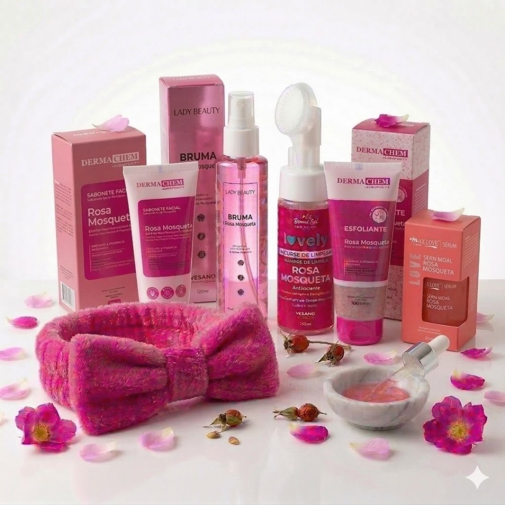 Kit Skin Care Completo Rosa Mosqueta Limpeza de Pe
