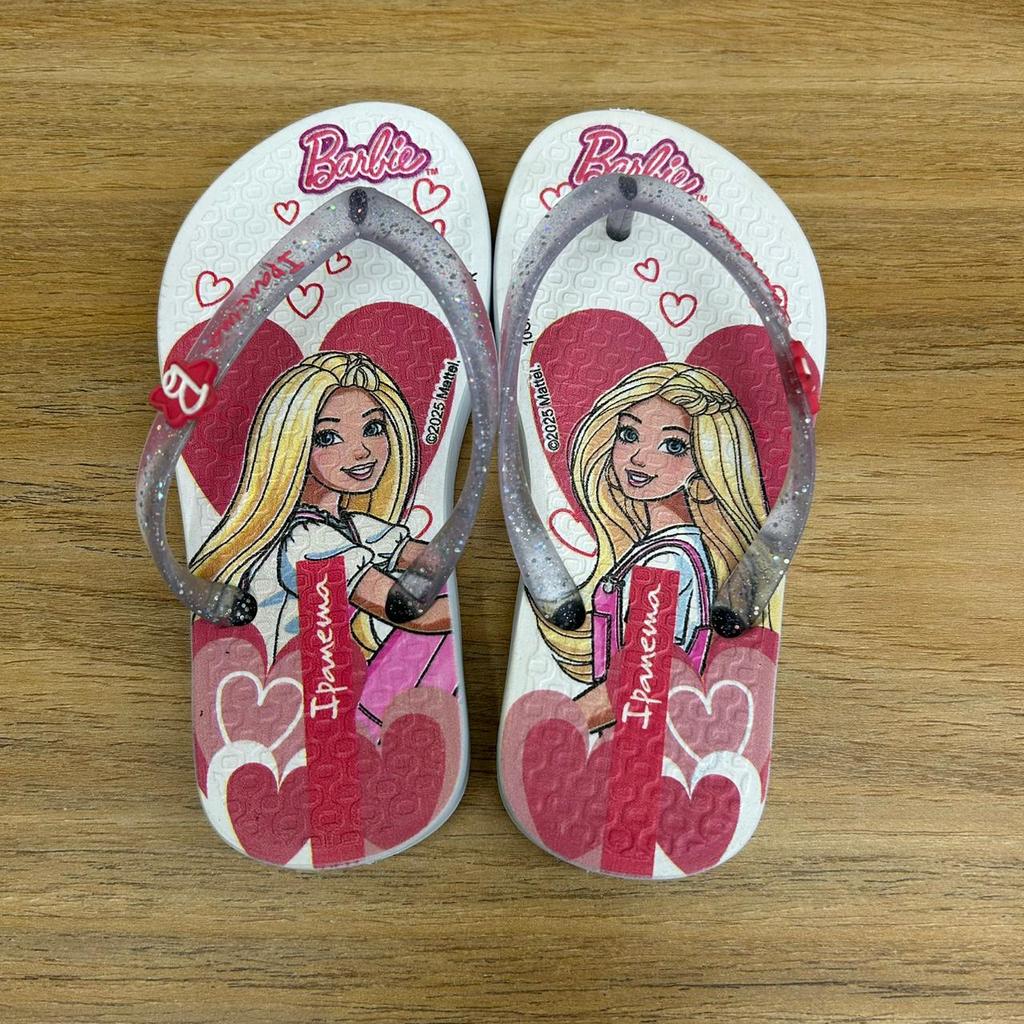Chinelo Ipanema Barbie Decorado Tira Fina Dia a Di