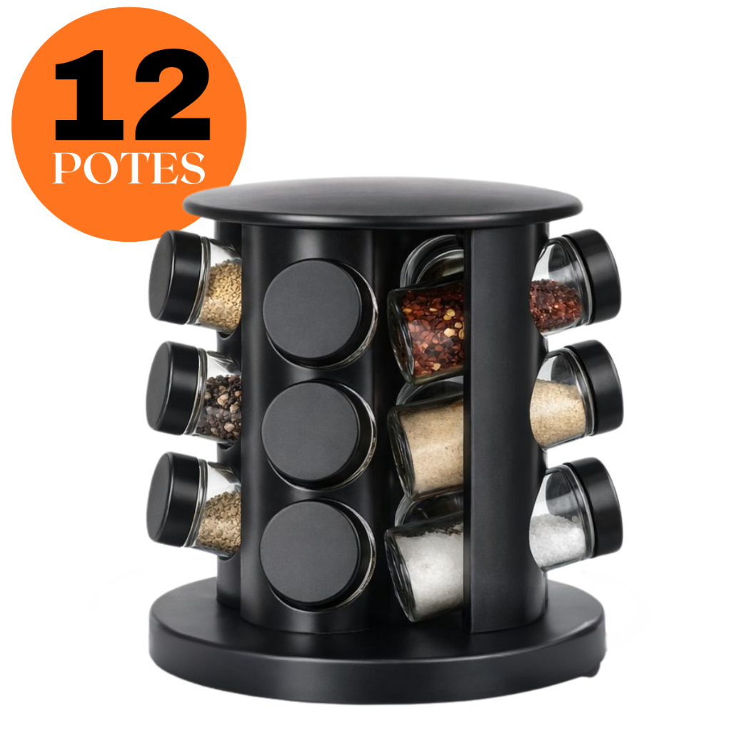 Porta Condimento Giratório com 12 Potes para Temp