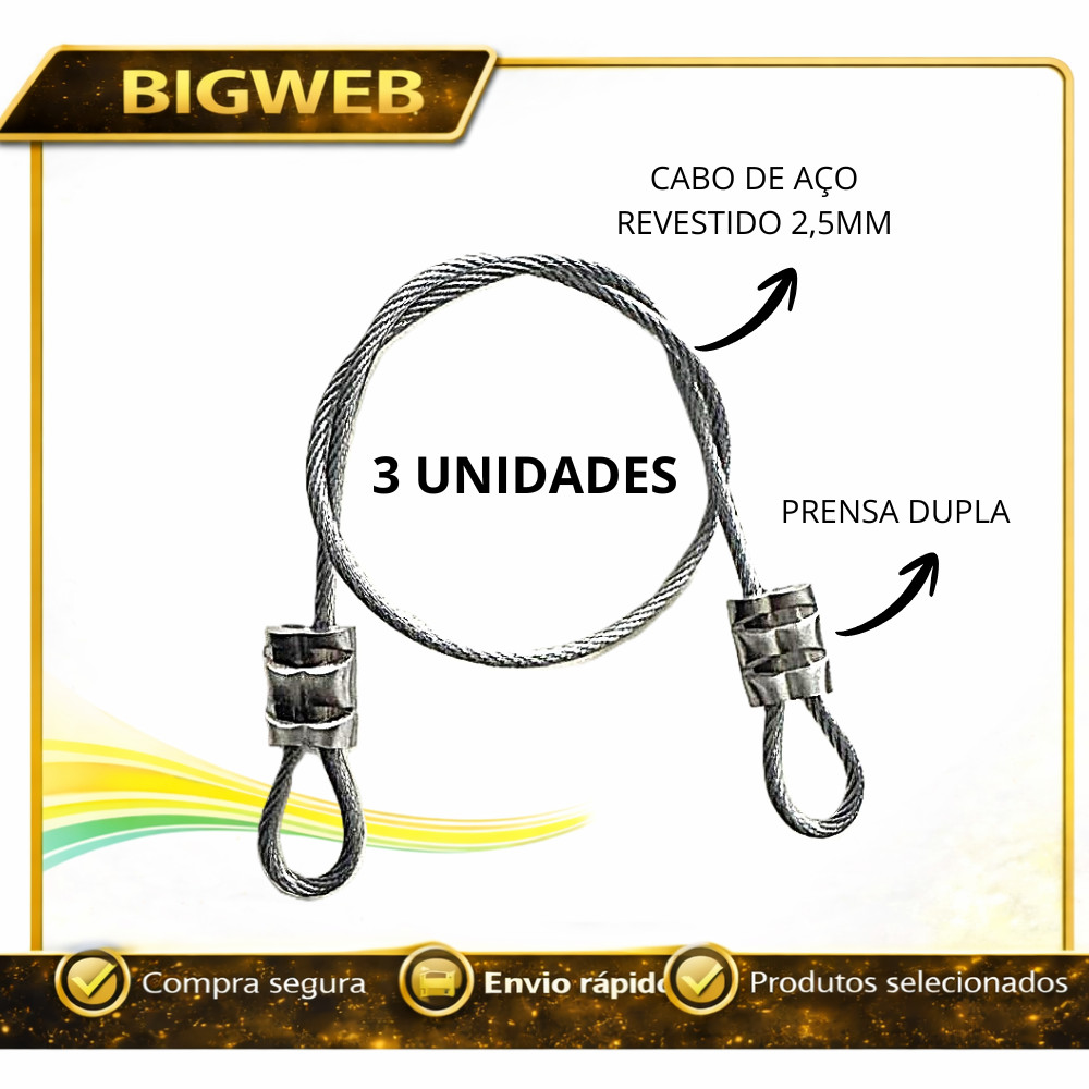 3 Lacre de Segurança de Cabo de Aço revestido 25