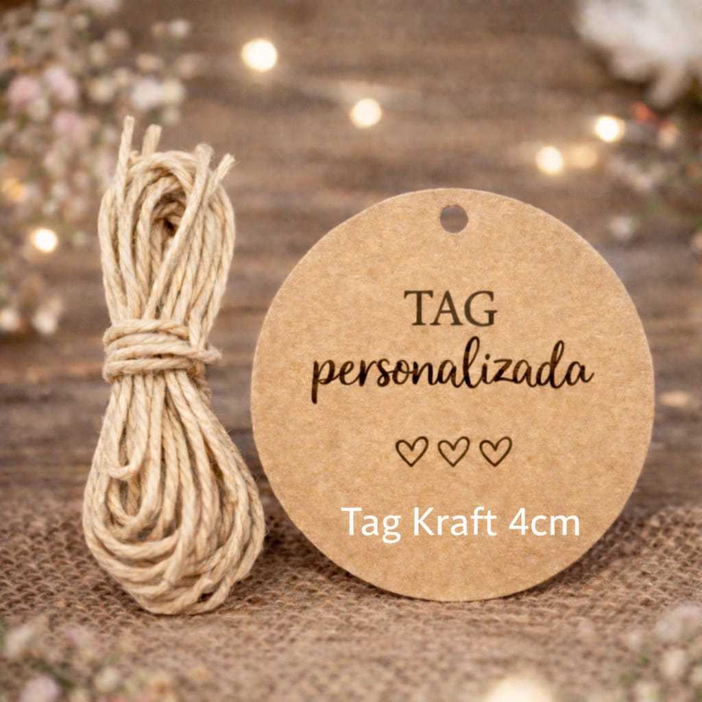 Tag Personalizada Kraft c/ Cordão de Juta Etiquet