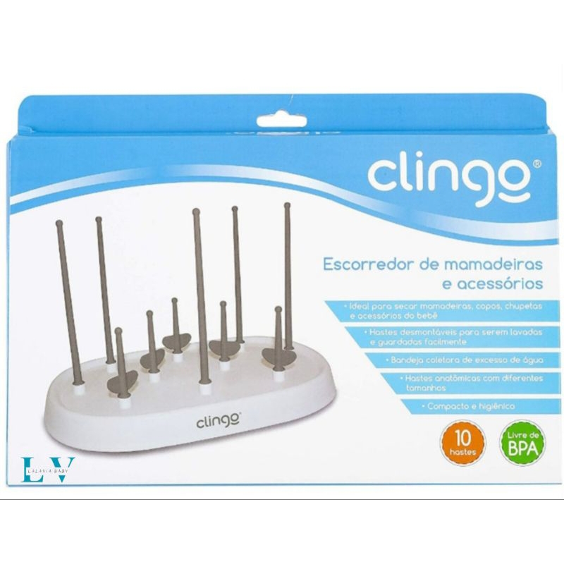 Escorredor de Mamadeira Branco/Cinza – CLING
