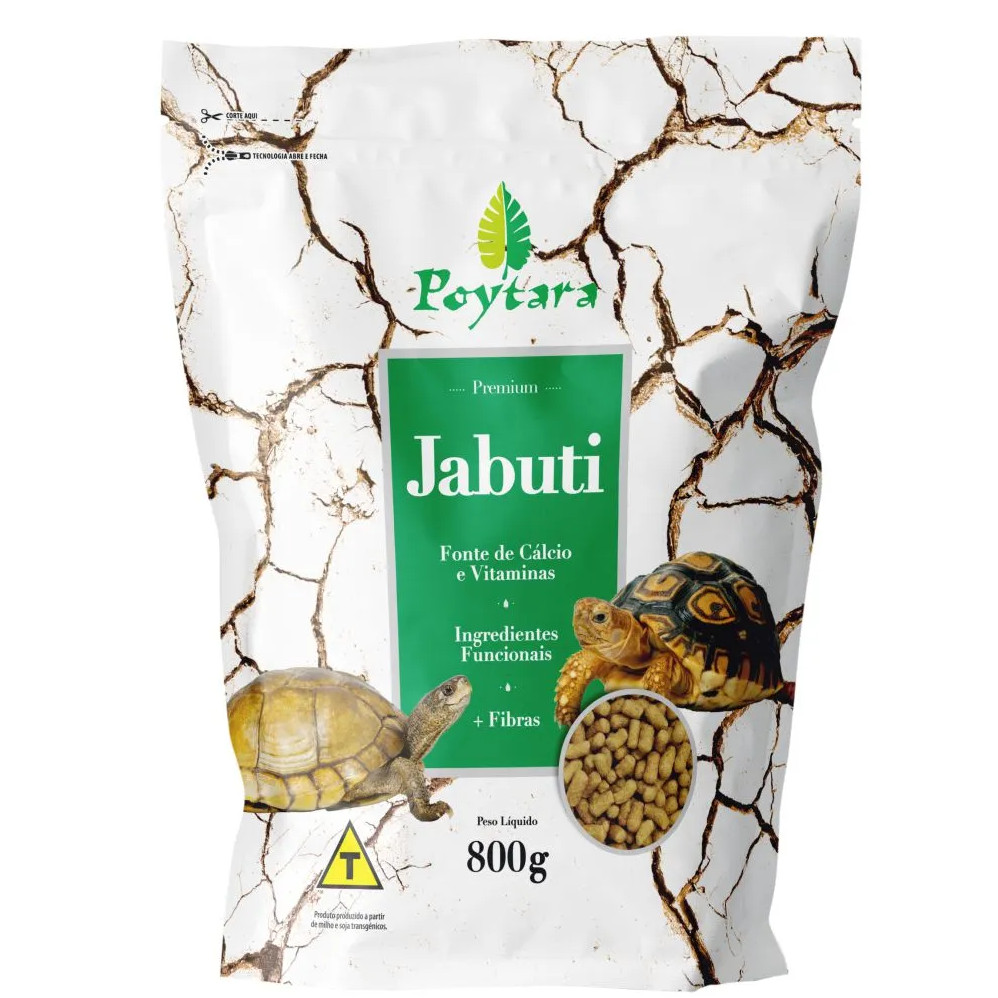 Ração Premium Poytara Jabuti 800g  Rico em Nutri