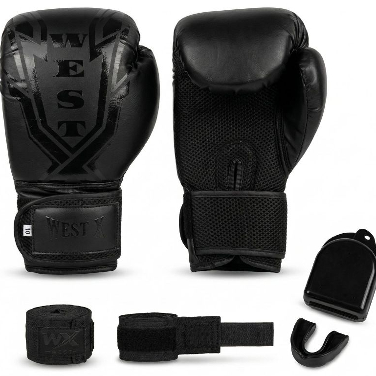 Kit Luva De Boxe Muay Thai Kickboxing Profissional