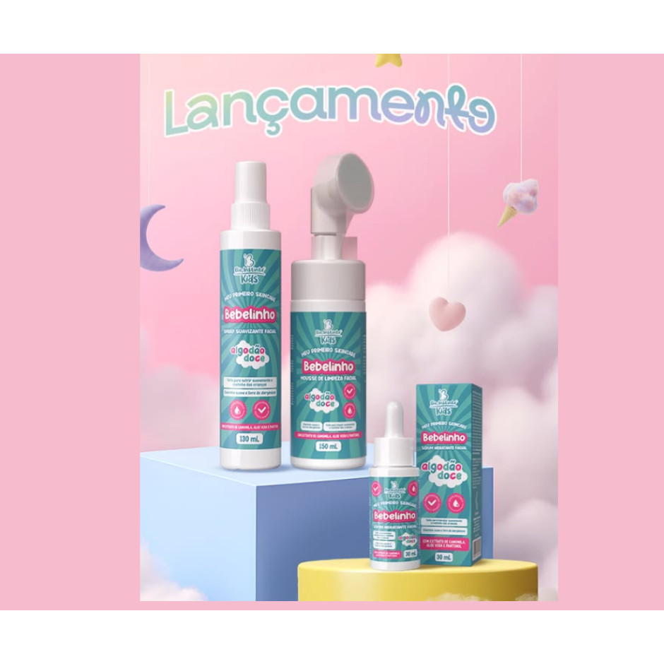 Kit Skin Care Completo Algodão doce Infantil Bio 