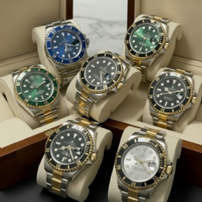 Relógio De Pulso RLX Luxo Prata e Dourado Calend�